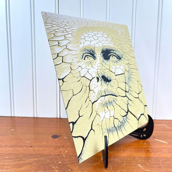 Wall Art, Face in the Desert, Surreal Cracked Earth Face - Picture 10 of 10